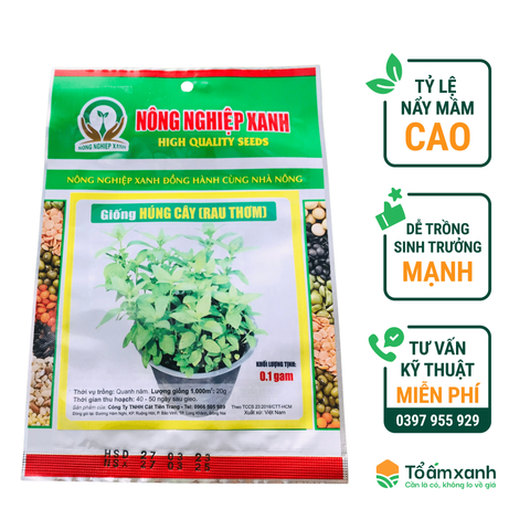 Hạt Giống Húng Cây (Rau Thơm) - Nông Nghiệp Xanh 0.1 Gram