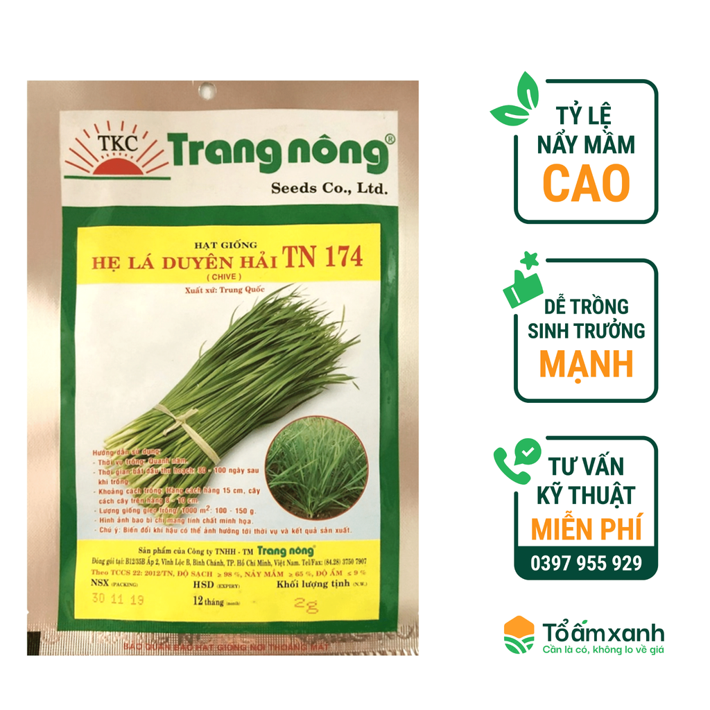 Hạt Giống Hẹ Lá Duyên Hải TN 174 - Trang Nông