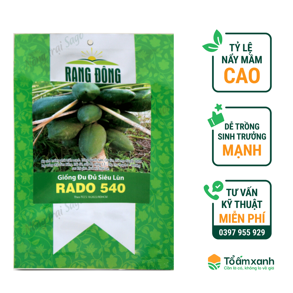 Hạt Giống Đu Đủ Siêu Lùn RADO 540 - Rạng Đông