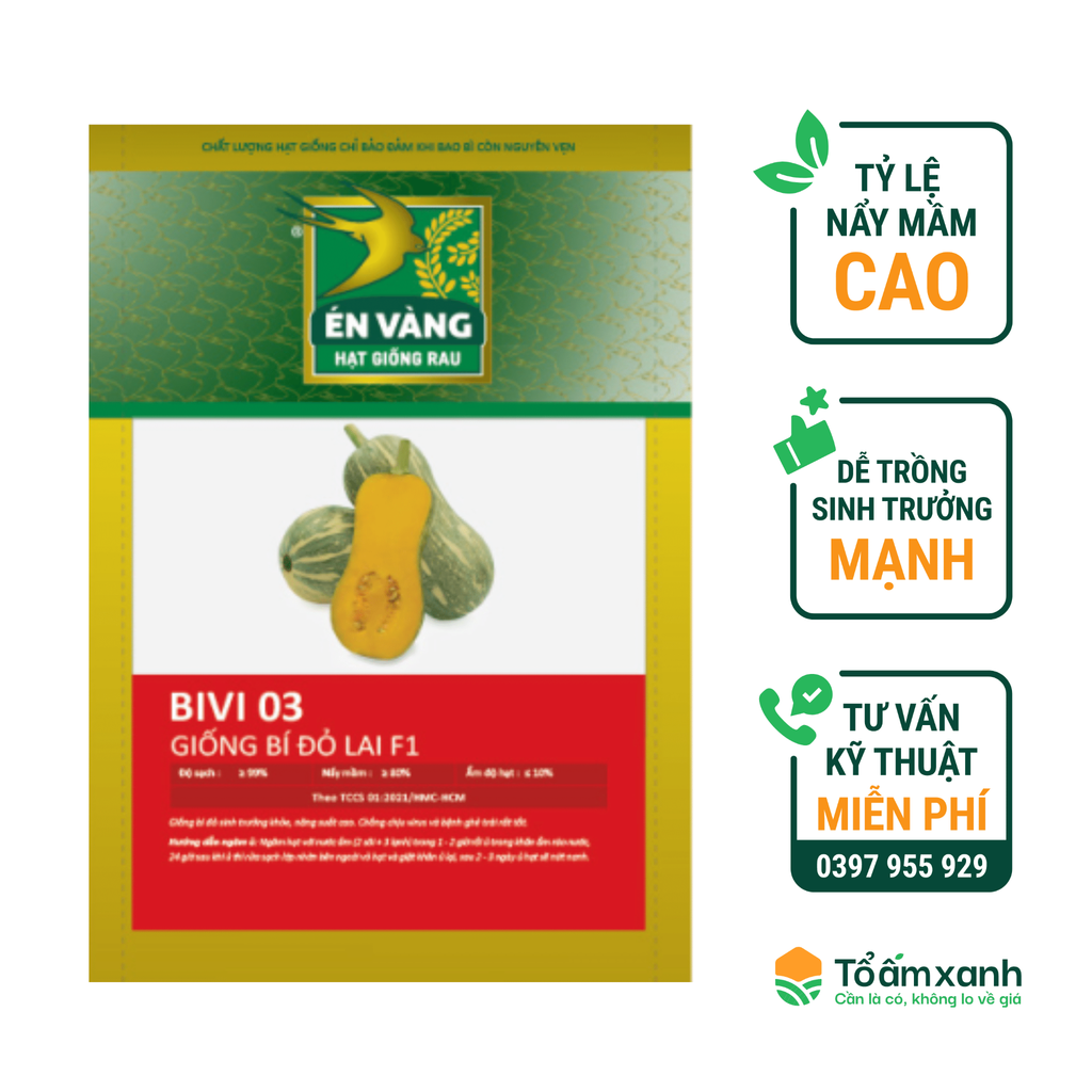 Hạt Giống Bí Đậu 03 - Én Vàng 100 Hạt