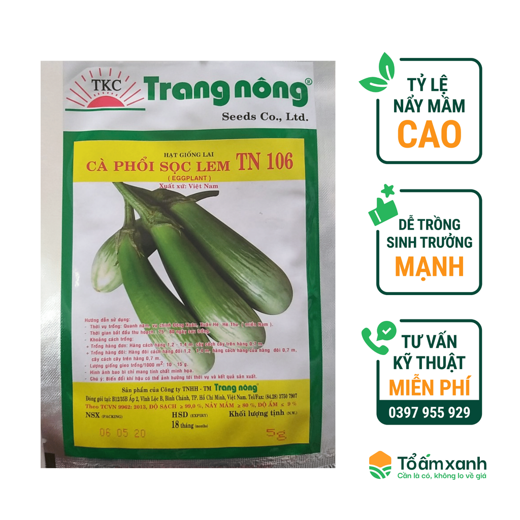 Hạt Giống Cà Phổi Sọc Lem TN 106 - Trang Nông