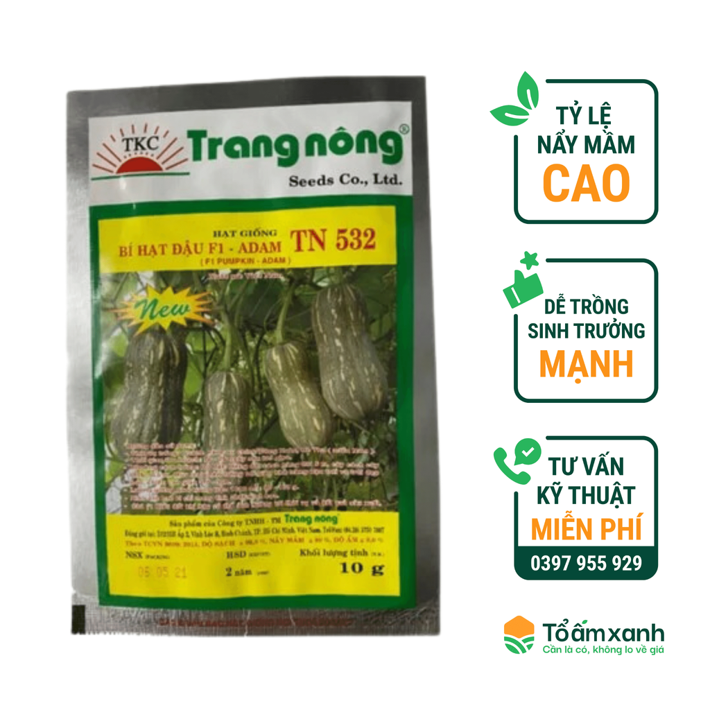 Hạt Giống Bí Hạt Đậu 532 F1 - Trang Nông