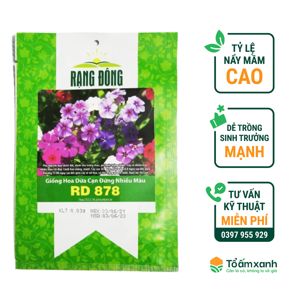 Hạt Giống Hoa Dừa Cạn Đứng Nhiều Màu RĐ 878