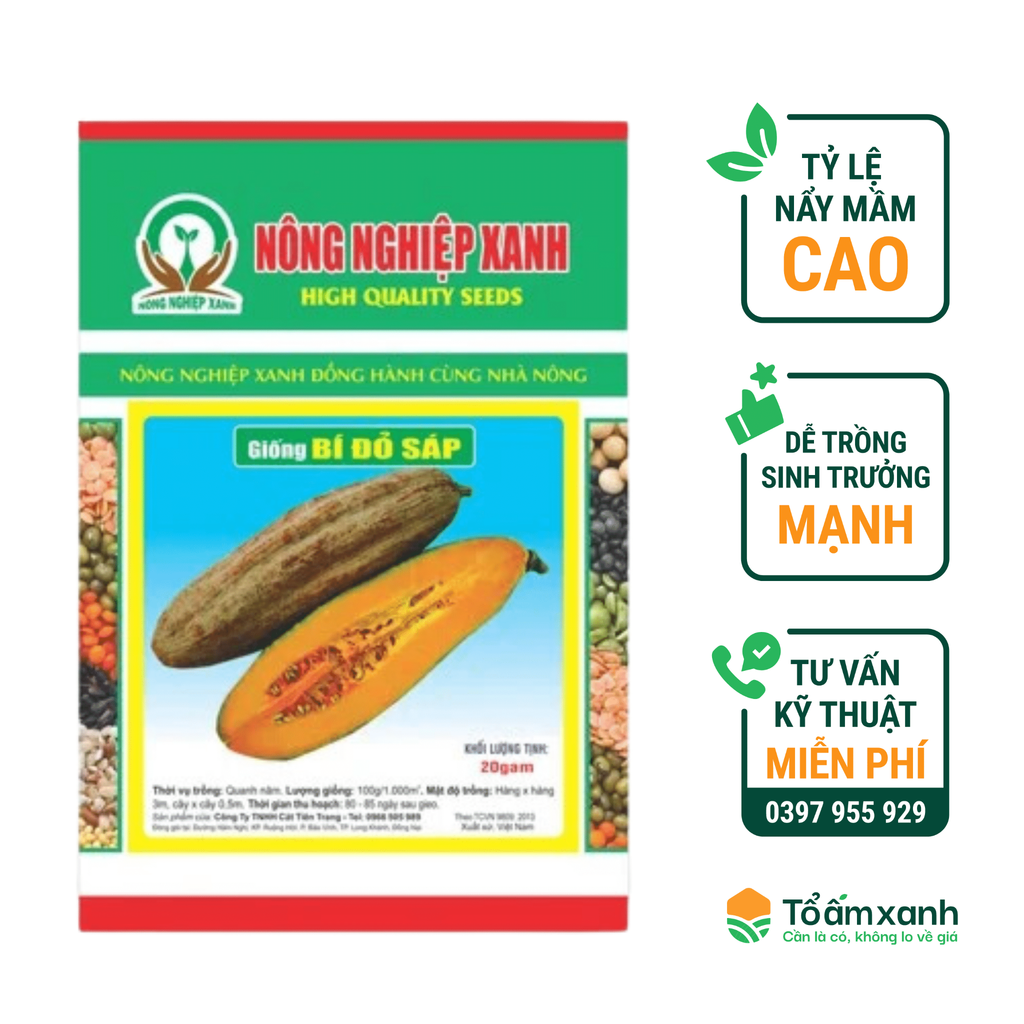 Hạt Giống Bí Đỏ Sáp - Nông Nghiệp Xanh