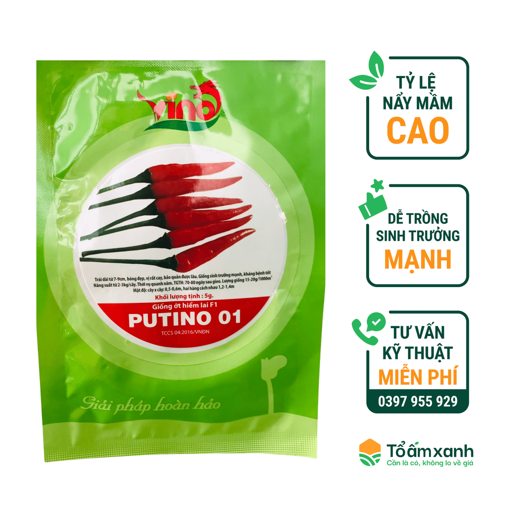 Hạt Giống Ớt Hiểm Lai F1 PUTINO 01 - VINO