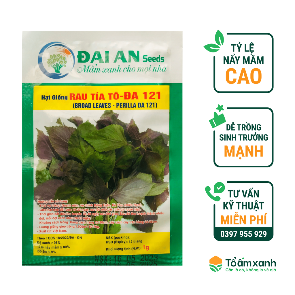 Hạt Giống Rau Tía Tô ĐA 121 - Đại An