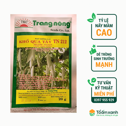 Hạt Giống Khổ Qua Tây (Mướp Ngọt) TN 212 - Trang Nông  20 gram