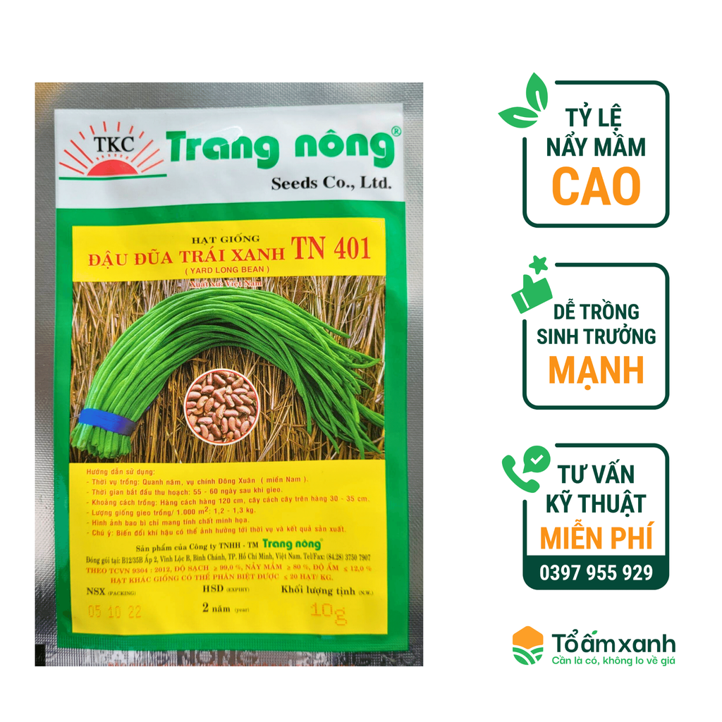 Hạt Giống Đậu Đũa Trái Xanh 401 - Trang Nông