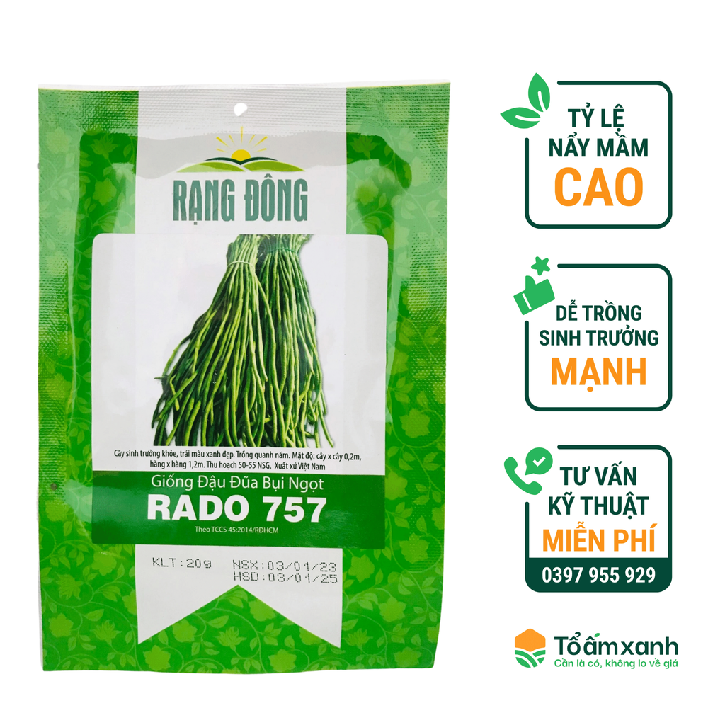 Hạt Giống Đậu Đũa Bụi Ngọt RADO 757 - 20 gram