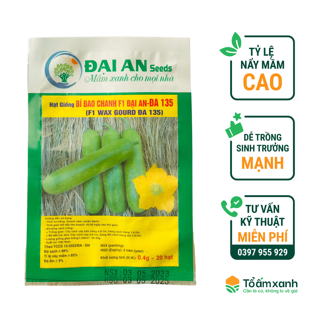 Hạt Giống Bí Đao Chanh F1 ĐA 135 - Đại An