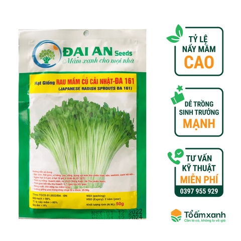 Hạt Giống Rau Mầm Củ Cải Nhật ĐA 161 -  Đại An