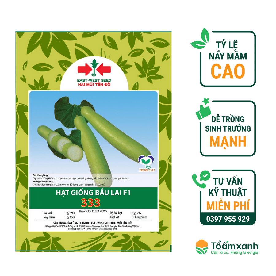 Hạt Giống Bầu Lai F1 333 - Hai Mũi Tên Đỏ