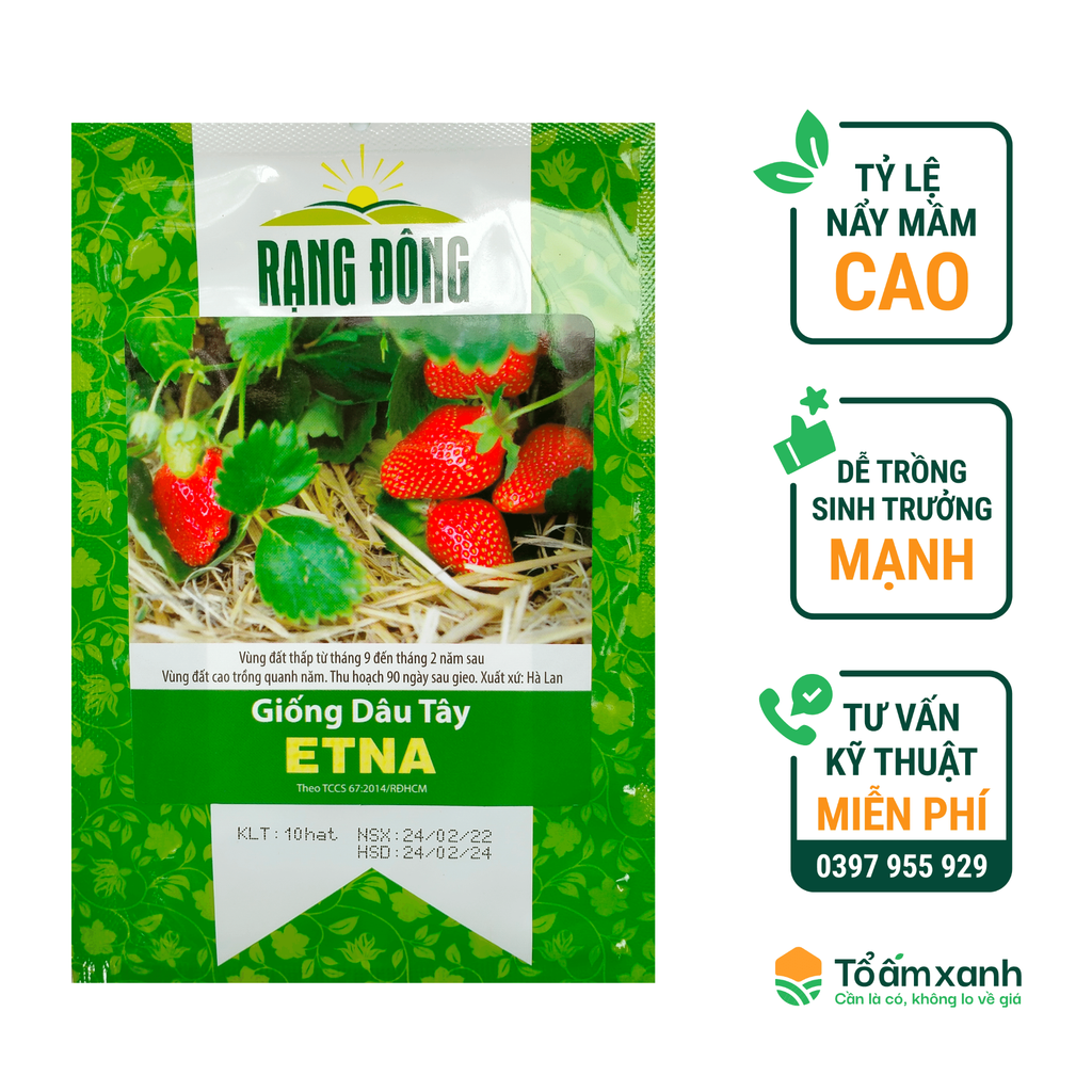 Hạt Giống Dâu Tây ETNA - Rạng Đông  10 Hạt