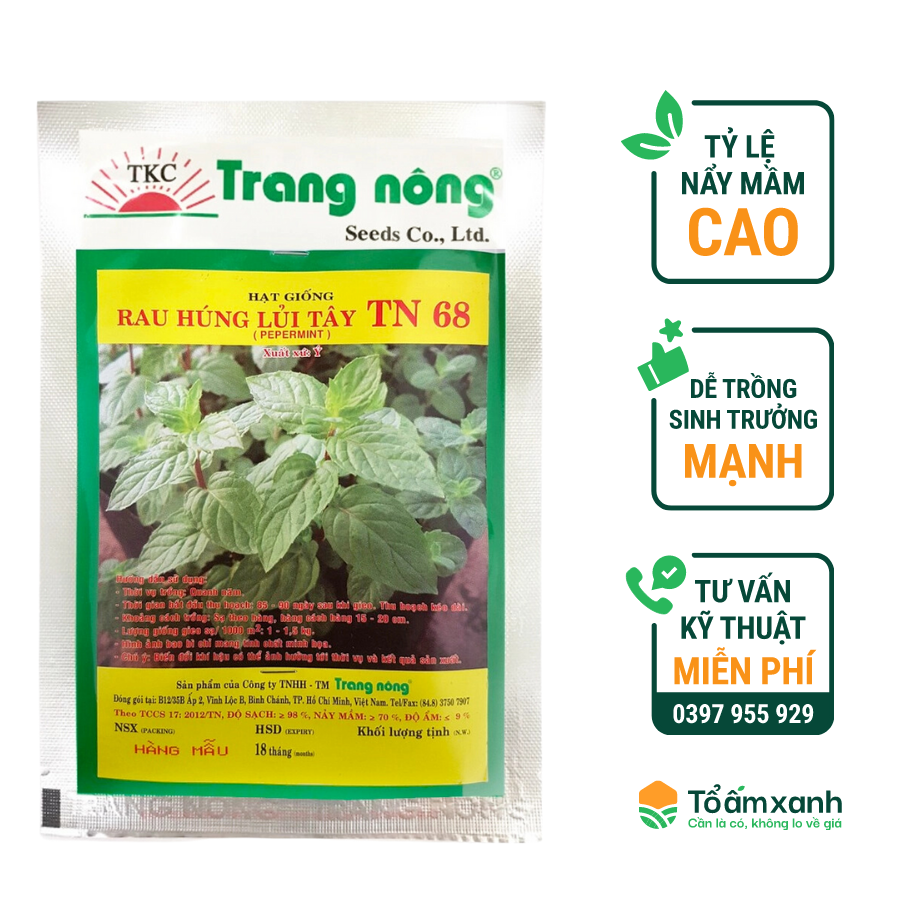 Hạt Giống Rau Húng Lủi Tây TN 68 - Trang Nông
