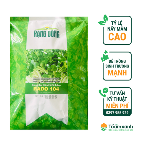 Hạt Giống Rau Mầm Củ Cải Trắng RADO 104 - Rạng Đông