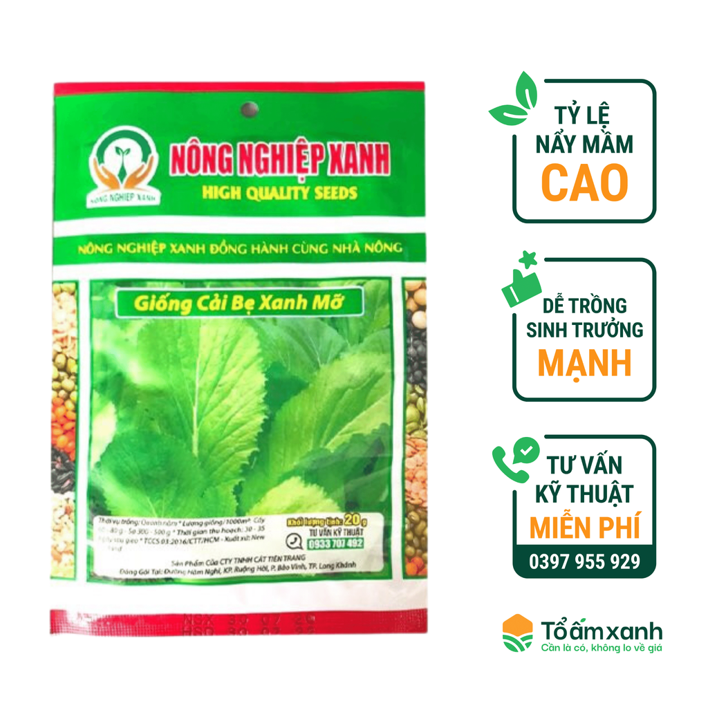 Hạt Giống Cải Bẹ Xanh Mỡ - Nông Nghiệp Xanh