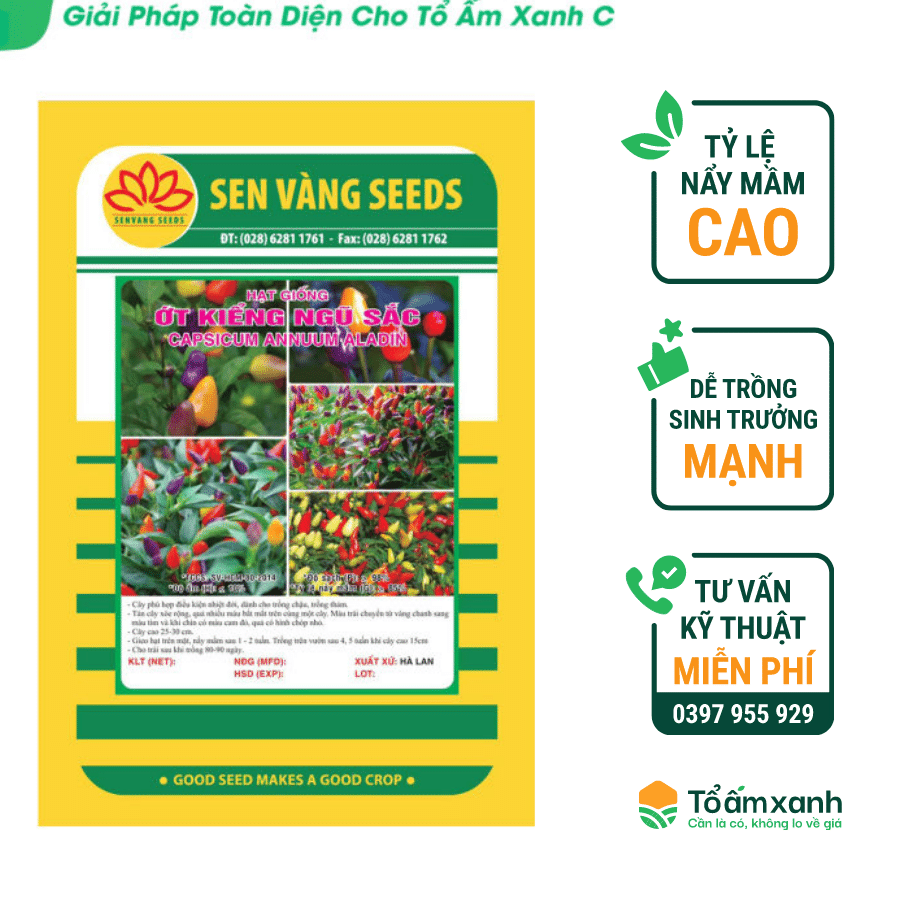 Hạt Giống Ớt Kiểng Ngũ Sắc - Sen Vàng