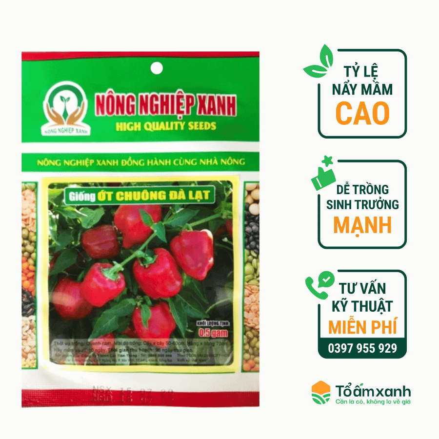 Hạt Giống Ớt Chuông Đà Lạt - Nông Nghiệp Xanh