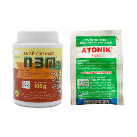 Combo Thuốc Kích Rễ Và Kích Thích Sinh Trưởng Cho Cây Kiểng N3M - ATONIK (100gr - 10ml)