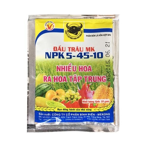 Phân Bón Lá Đầu Trâu 5-45-10 Nhiều Hoa, Ra Hoa Tập Trung 10G