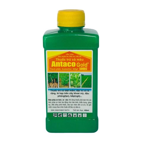 Thuốc Trừ Cỏ Màu Antaco Gold 500Ec 450Ml - Đặc Trị Cỏ Lá Rộng, Lá Hẹp Trên Cây Khoai (Mỳ), Đậu Phộng (Lạc), Bắp (Ngô),...