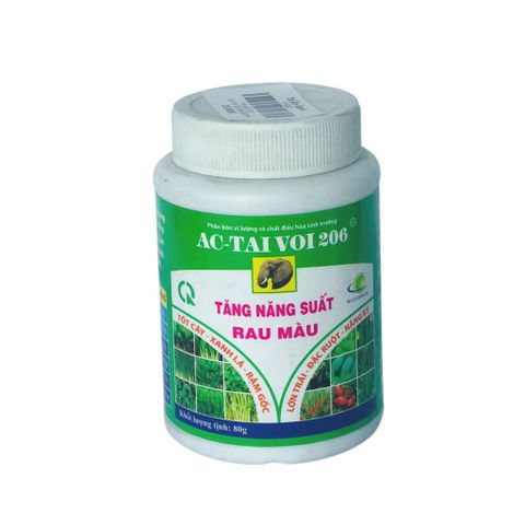 Phân Bón Vi Lượng Ac Tai Voi 206 - 80Gr - Tăng Năng Suất Rau Màu - Tốt Cây - Xanh Lá - Rậm Gốc - Lớn Trái - Đặc Ruột