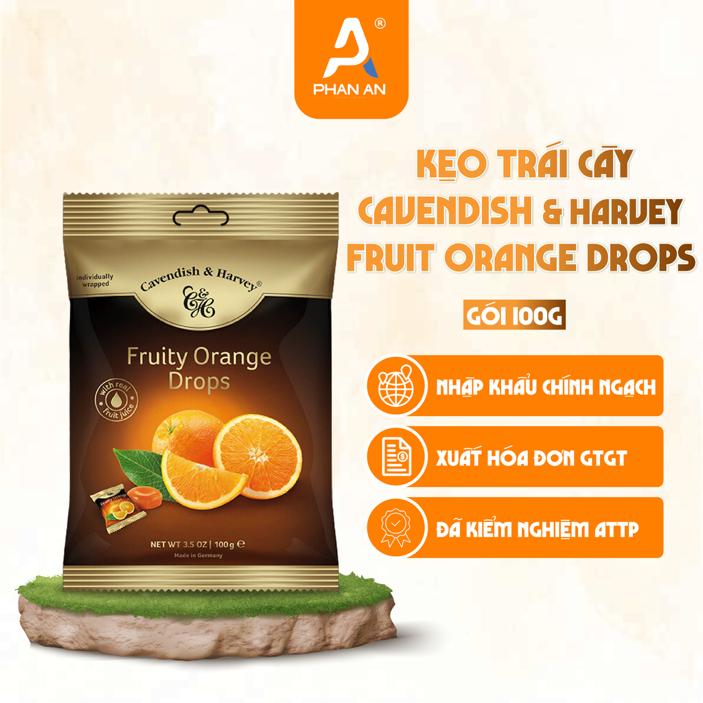 Kẹo Trái Cây Vị Cam Cavendish & Harvey Gói 100g - Phan An