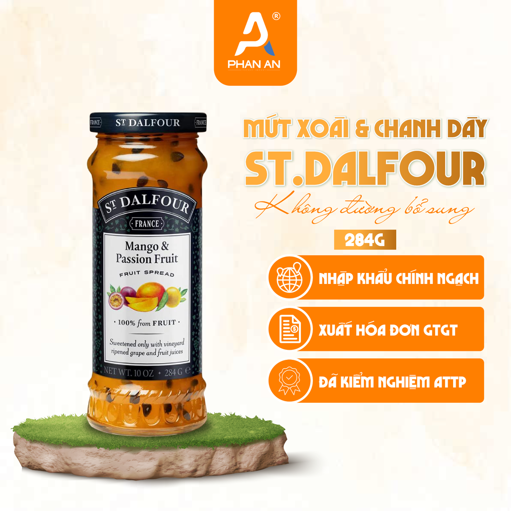 Mứt Xoài & Chanh Dây St Dalfour 284g (không đường bổ sung) - Phan An