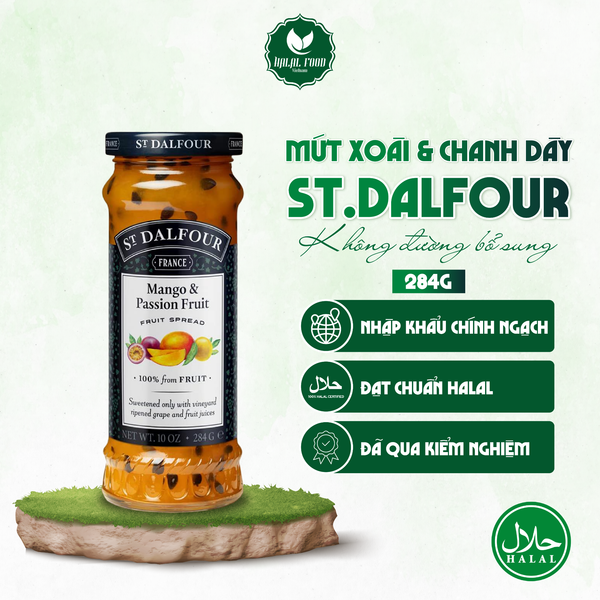 Mứt Xoài & Chanh Dây St Dalfour 284g (không đường bổ sung) - Halal Food Việt Nam