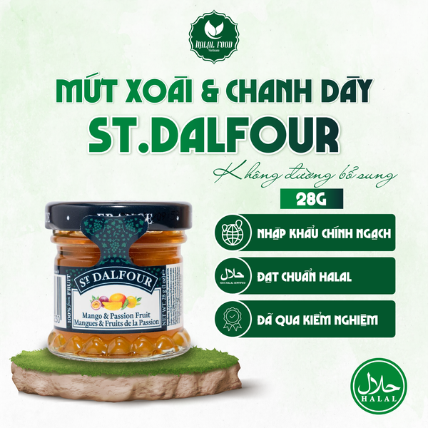 Mứt Xoài & Chanh Dây St Dalfour 28g (không đường bổ sung) - Halal Food Việt Nam