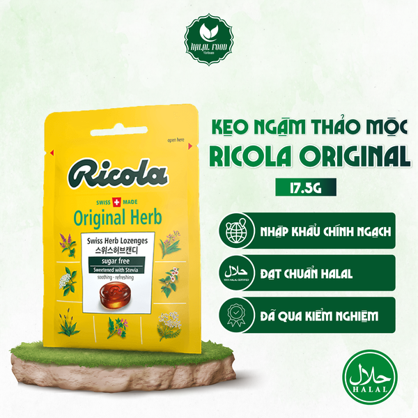 Kẹo Ngậm Thảo Mộc Ricola Original Không Đường 17,5g - Halal Food Việt Nam