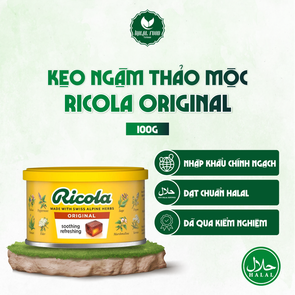 Kẹo Ngậm Thảo Mộc Ricola Original 100g - Halal Food Việt Nam