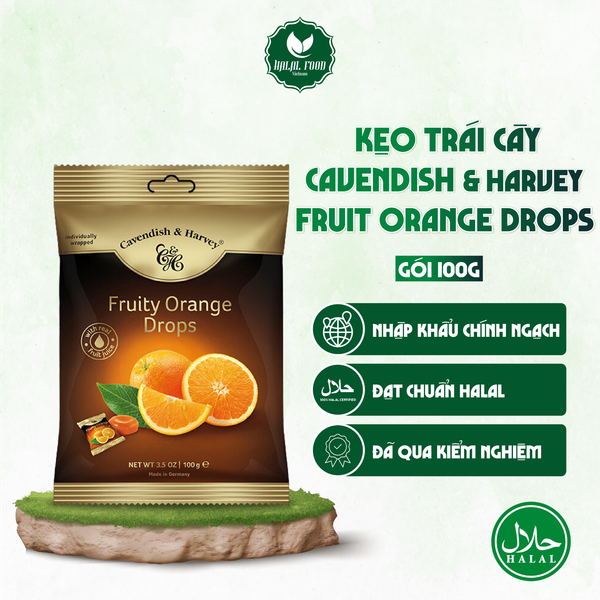 Kẹo Trái Cây Vị Cam Cavendish & Harvey Gói 100g - Halal Food Việt Nam