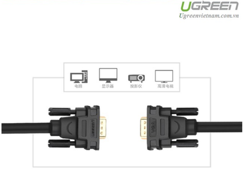  Cáp VGA 3+6C dài 3M cho Màn Hình, Máy Chiếu Chính Hãng Ugreen 11631 Cao Cấp 