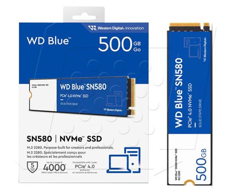  Ổ cứng SSD WD Blue SN580 500GB NVMe PCIe Gen4 x4 WDS500G3B0E 