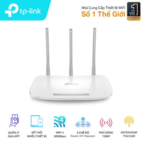 Bộ phát wifi TP-Link TL-WR845N (Chuẩn N/ 300Mbps/ 3 Ăng-ten ngoài/ 15 User) 