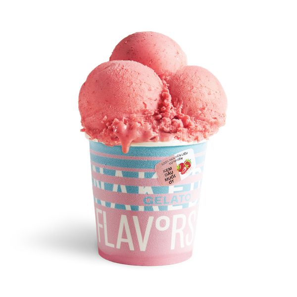  Kem Dâu Muối Ớt Hồng 