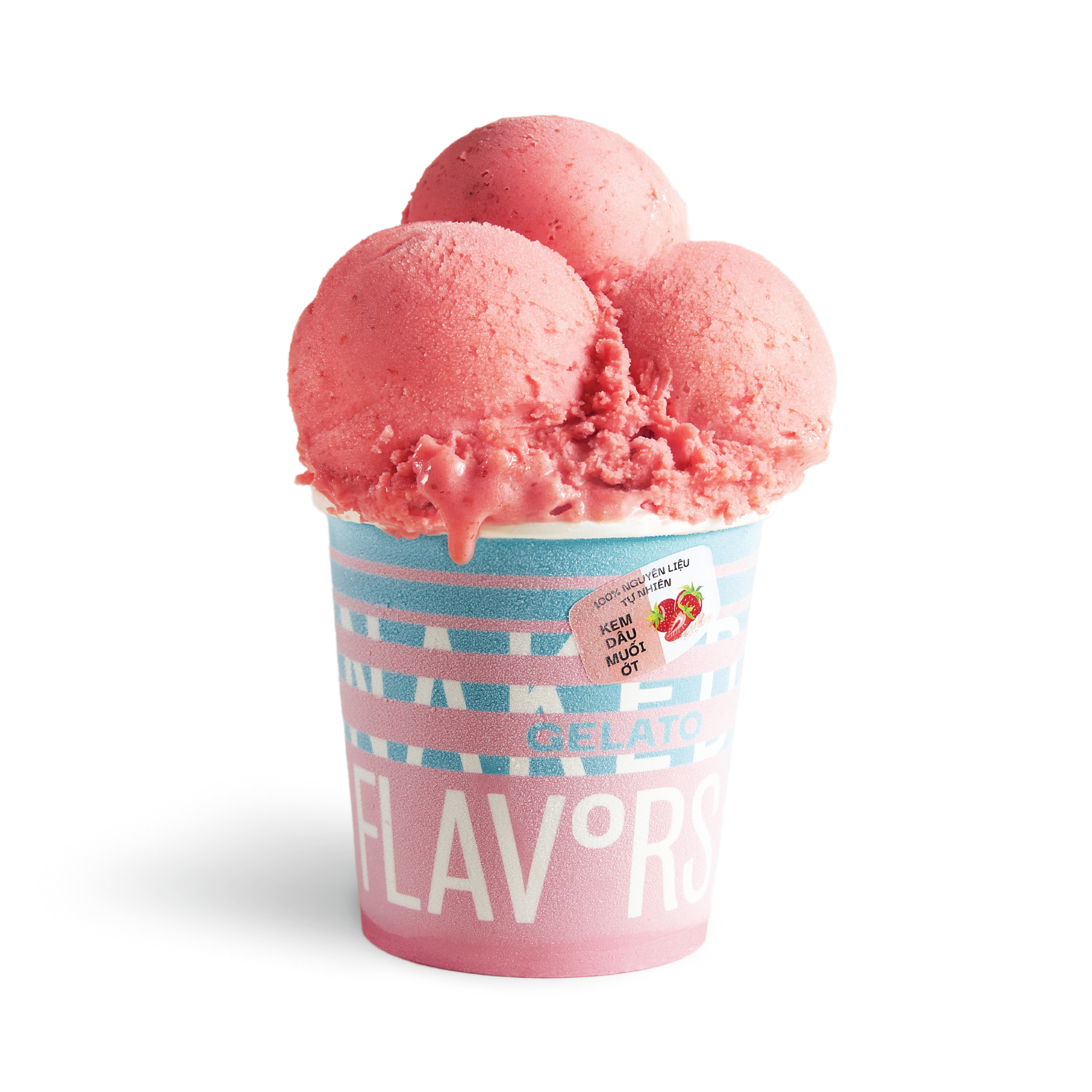 Kem Dâu Muối Ớt Hồng