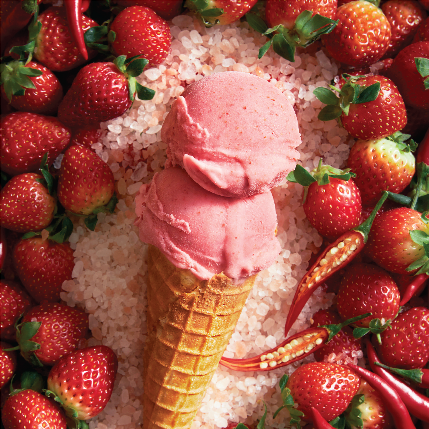 Kem Dâu Muối Ớt Hồng