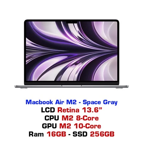  Macbook Air M2 8GPU 16GB 256GB - Space Grey 