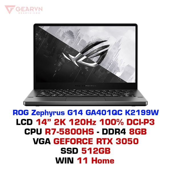  Laptop gaming ASUS ROG Zephyrus G14 GA401QC K2199W 