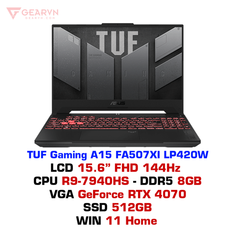  Laptop gaming ASUS TUF Gaming A15 FA507XI LP420W 