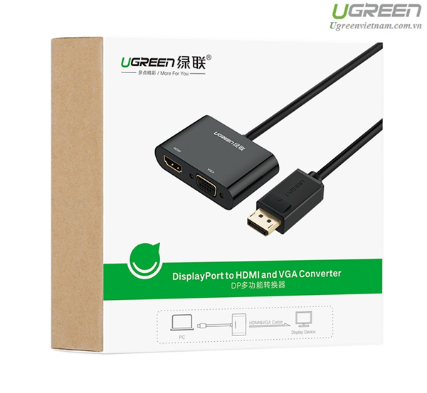  Displayport to VGA/HDMI chính hãng Ugreen 40367 