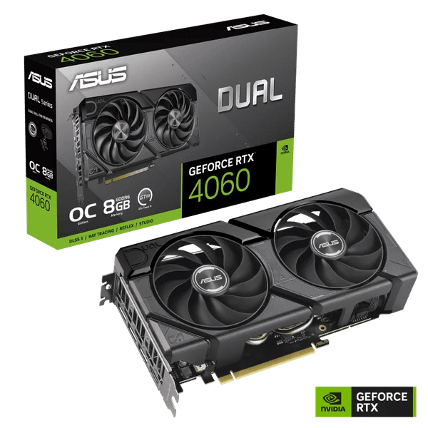  Card màn hình ASUS Dual GeForce RTX 4060 EVO OC Edition 8GB GDDR6 (DUAL-RTX4060-O8G-EVO) 