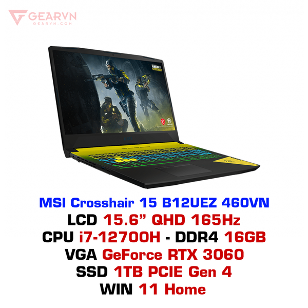  Laptop Gaming MSI Crosshair 15 B12UEZ 460VN 