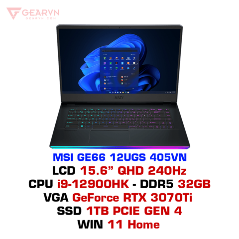  Laptop Gaming MSI GE66 12UGS 405VN 