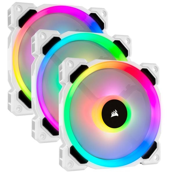 Bộ 3 quạt Corsair LL120 Trắng RGB kèm Node PRO (CO-9050092-WW)