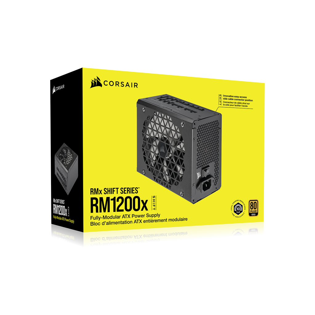 Nguồn máy tính Corsair RM1200x SHIFT ATX 3.0 - 80 Plus Gold - Full Modular (1200W) (CP-9020254-NA)