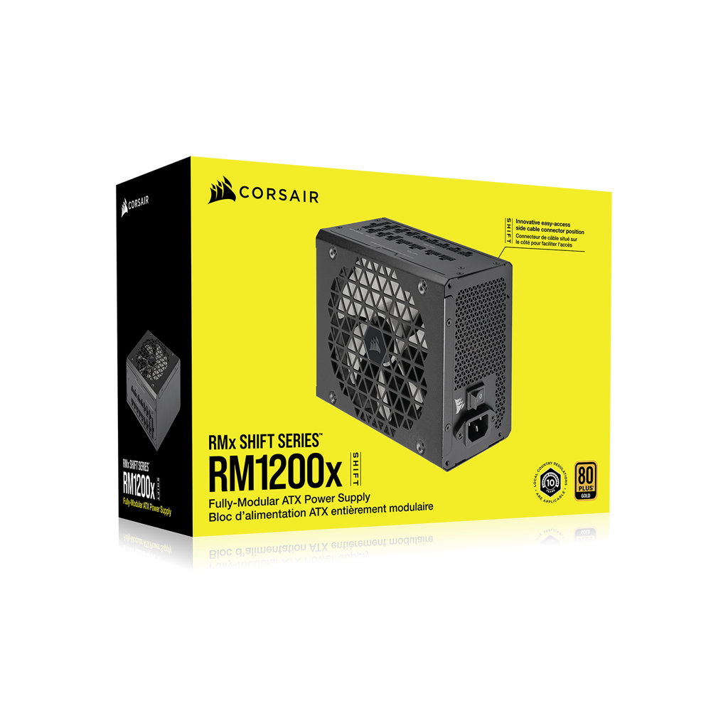 Nguồn Máy Tính Corsair Rm1200X Shift Atx 3.0 - 80 Plus Gold - Full Modular (1200W) (Cp - 9020254 - Na)