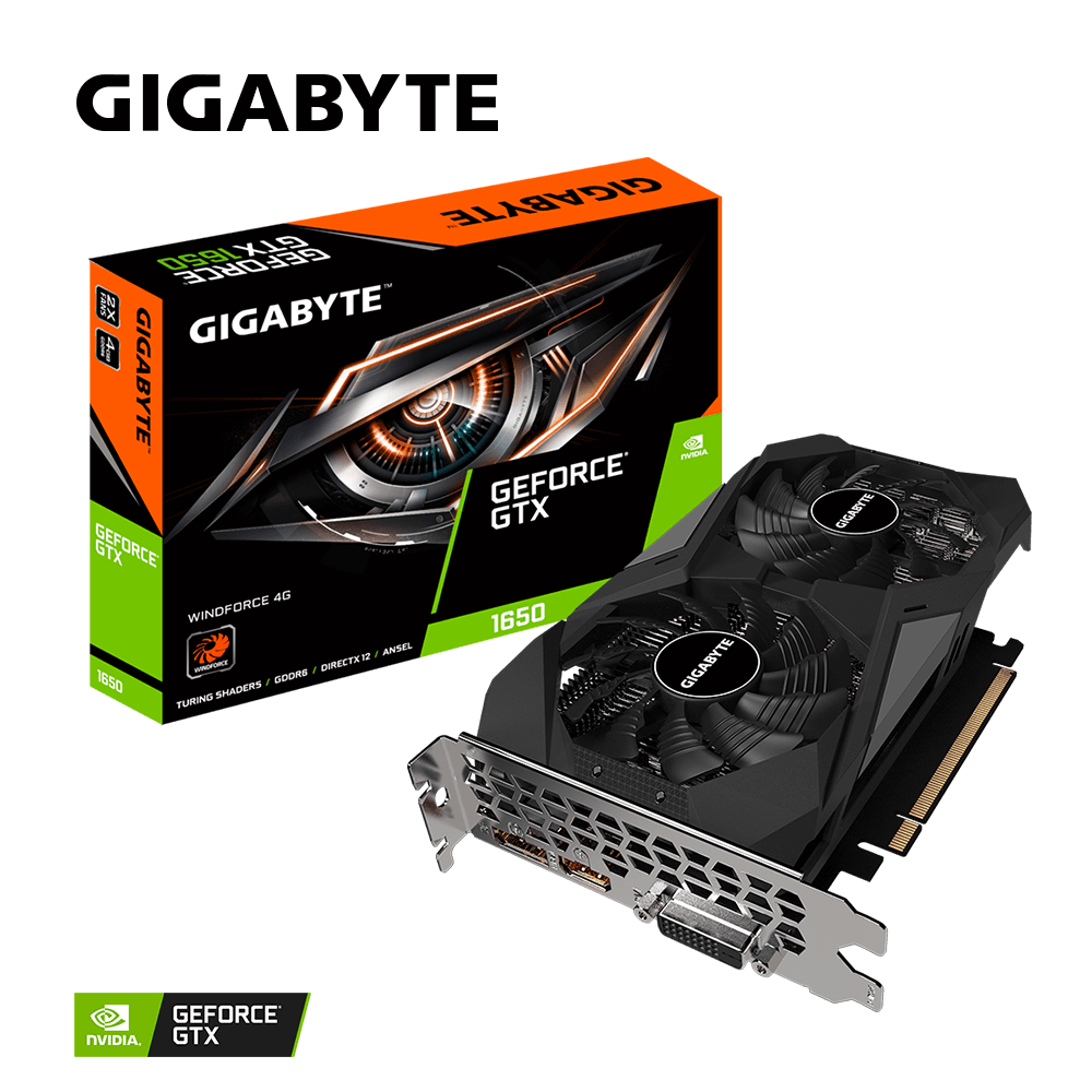 Card màn hình GIGABYTE GeForce GTX 1650 D6 WINDFORCE 4G (GV-N1656WF2-4GD)